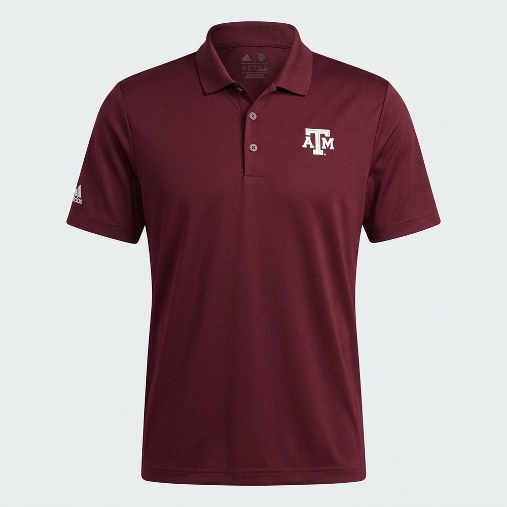 Adidas Texas A&M Aggies Mens XL Maroon Performance Polo Shirt Golf Logo Game Day